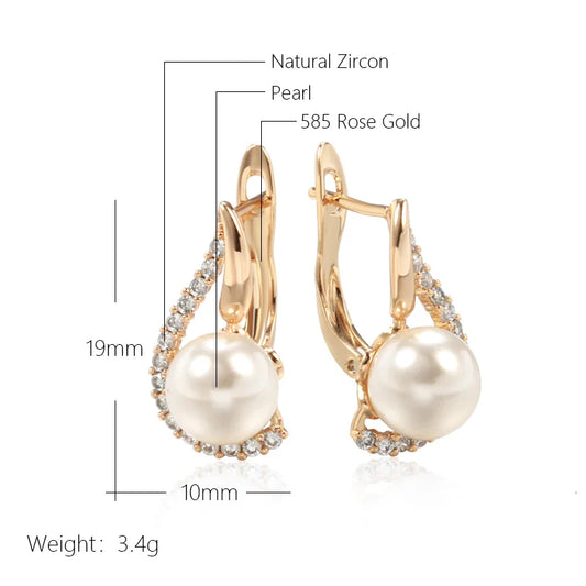 Pendientes de Lujo Kinel con Baño de Oro rosa de 585
