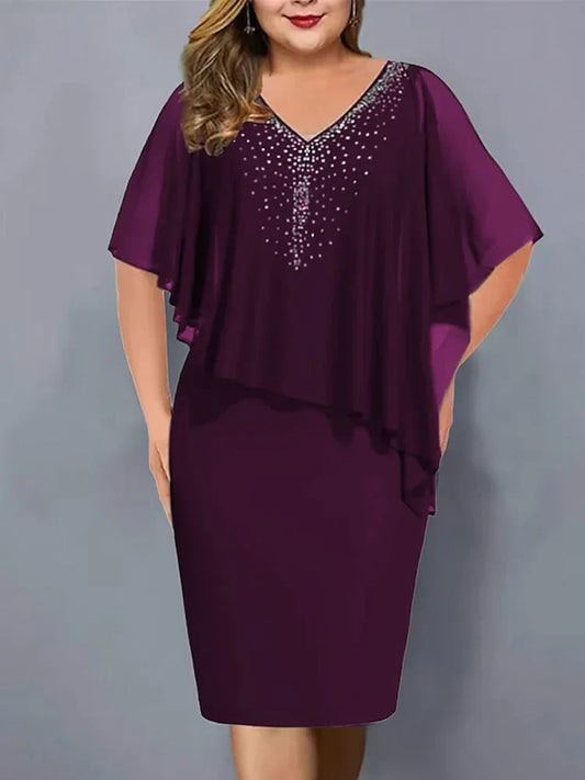 Vestido Midi Chiffon Plus Size