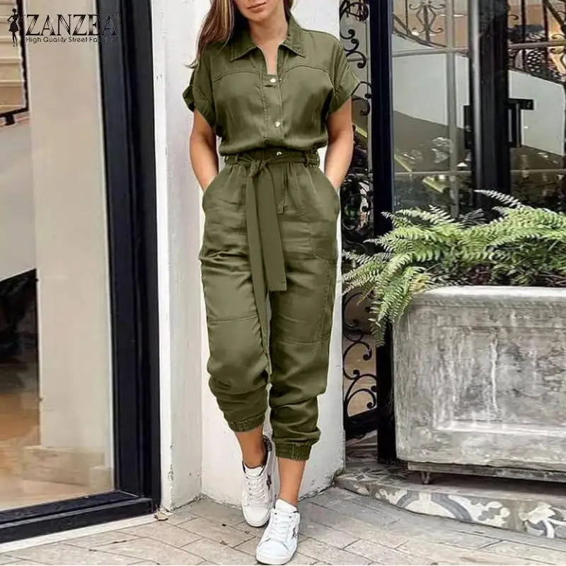 Mono Cargo de Verano Mangas Cortas S-5XL