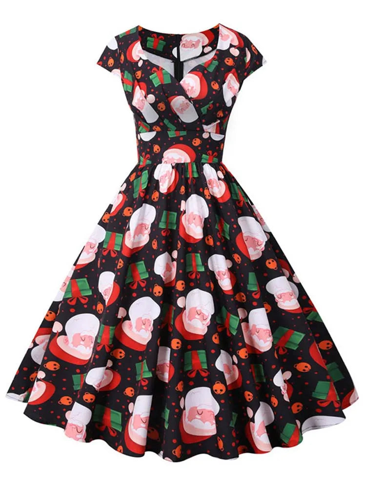 Vestido Vintage Navideño con Estilo