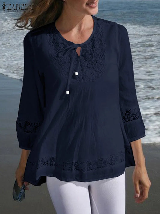 Blusa con Encaje - Estilo Bohemio Chic
