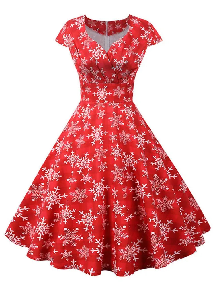 Vestido Vintage Navideño con Estilo