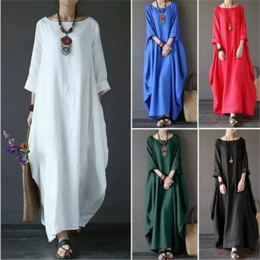 Long Linen Dress (M-5XL)