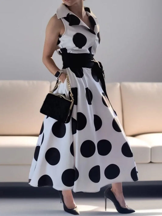 Vestido Elegante de Lunares