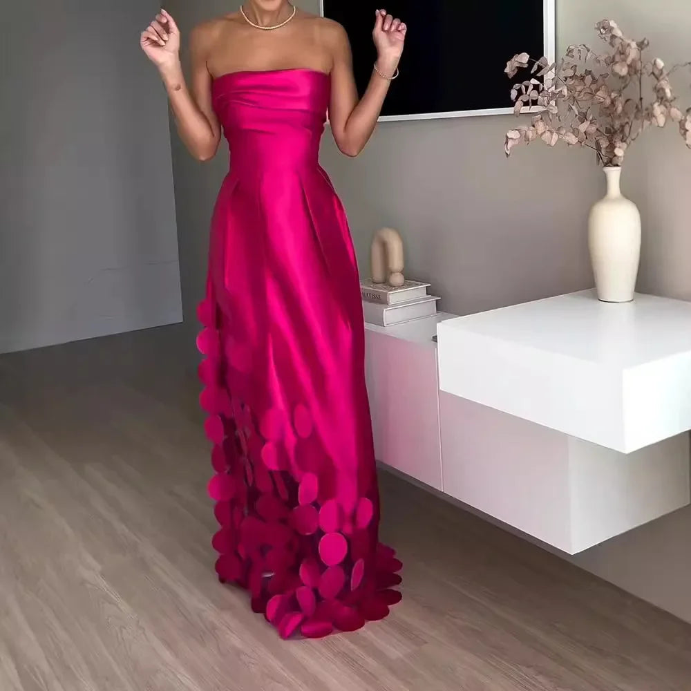 Vestido de Noche Sin Tirantes