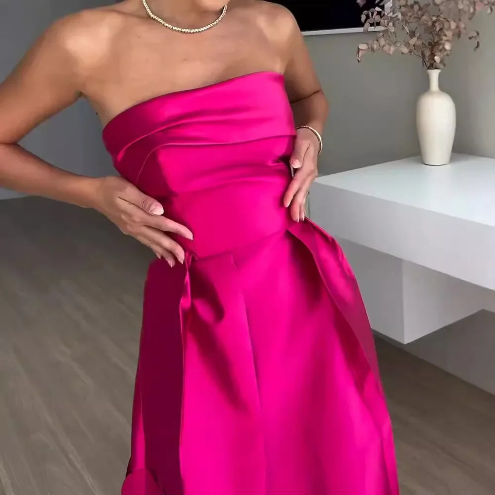 Vestido de Noche Sin Tirantes
