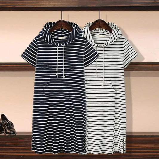 Vestido Deportivo con Capucha a Rayas