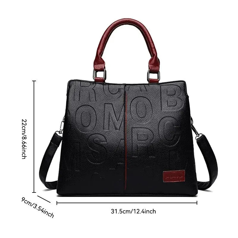 Nuevo Bolso de Mano con Letras Grabadas