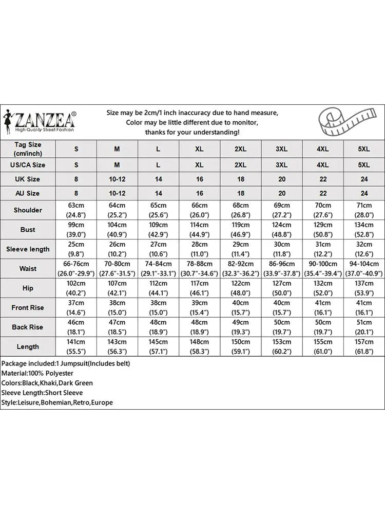 Mono Cargo de Verano Mangas Cortas S-5XL
