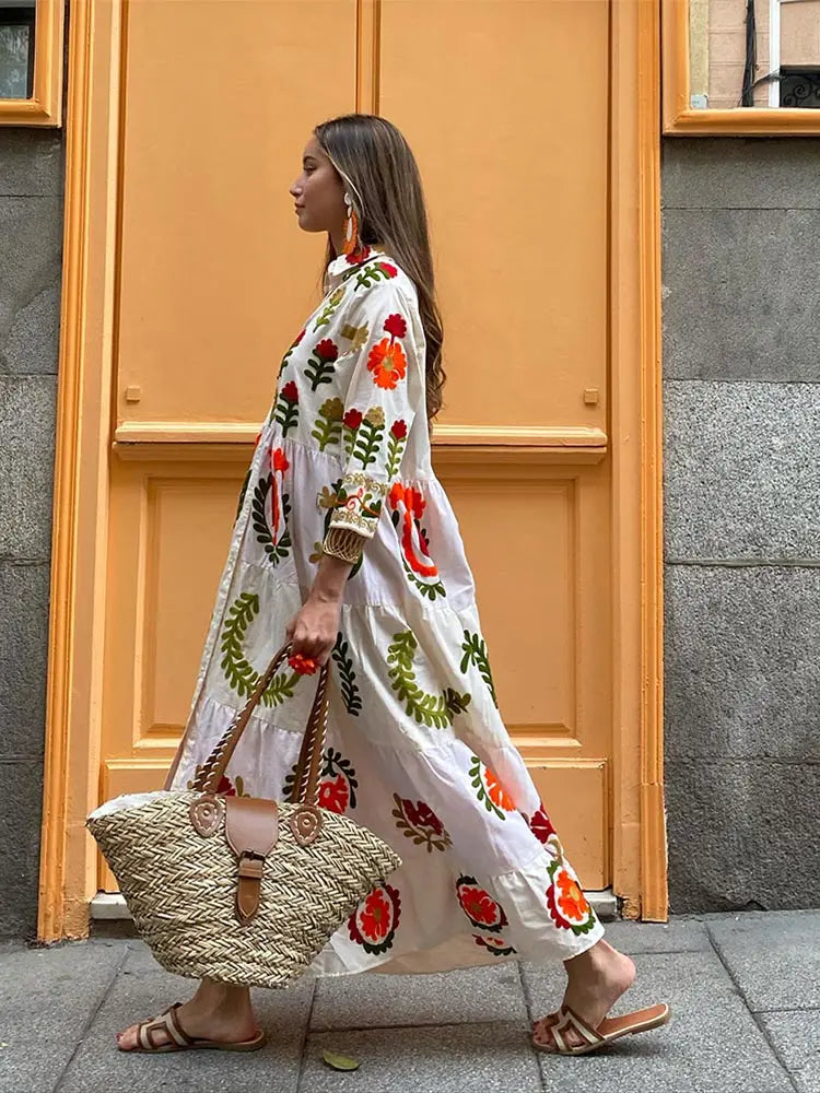 Vestido Camisero Vintage Elegante