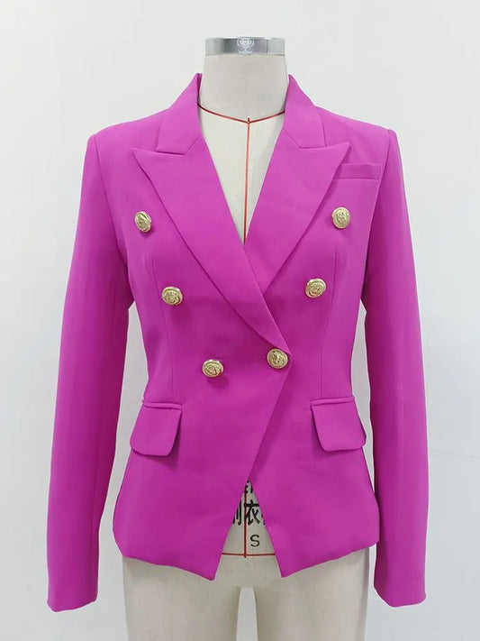 Blazer Elegante Botones de León, Corte Slim Fit, Tallas S-5XL
