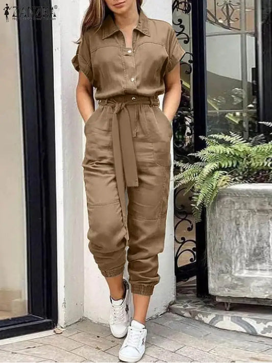 Mono Cargo de Verano Mangas Cortas S-5XL