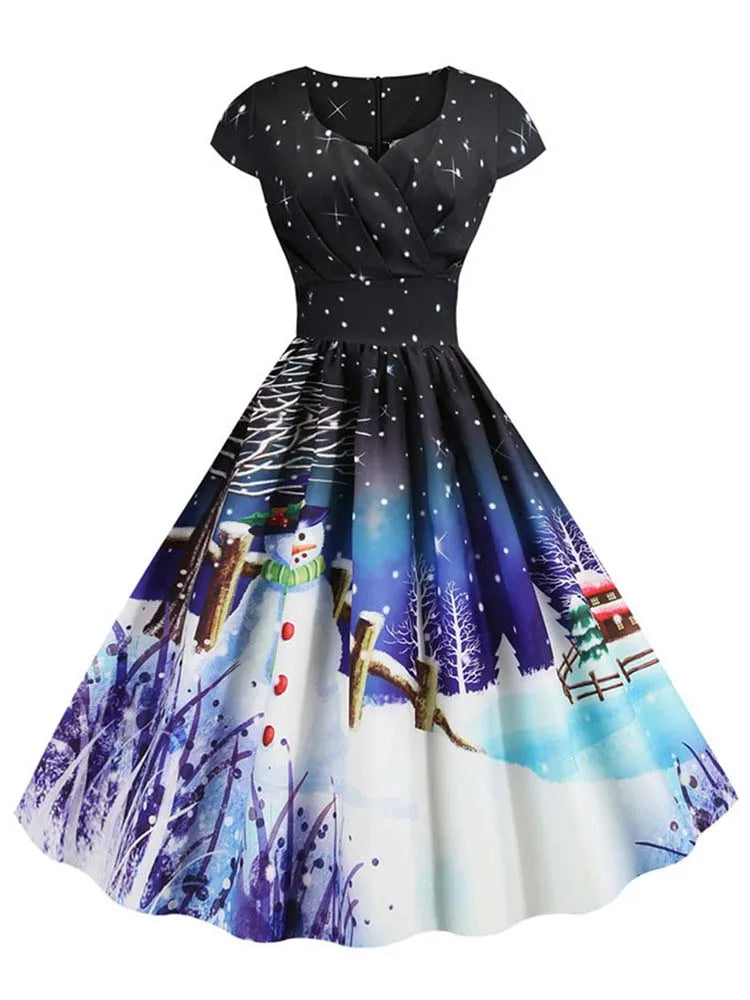 Vestido Vintage Navideño con Estilo