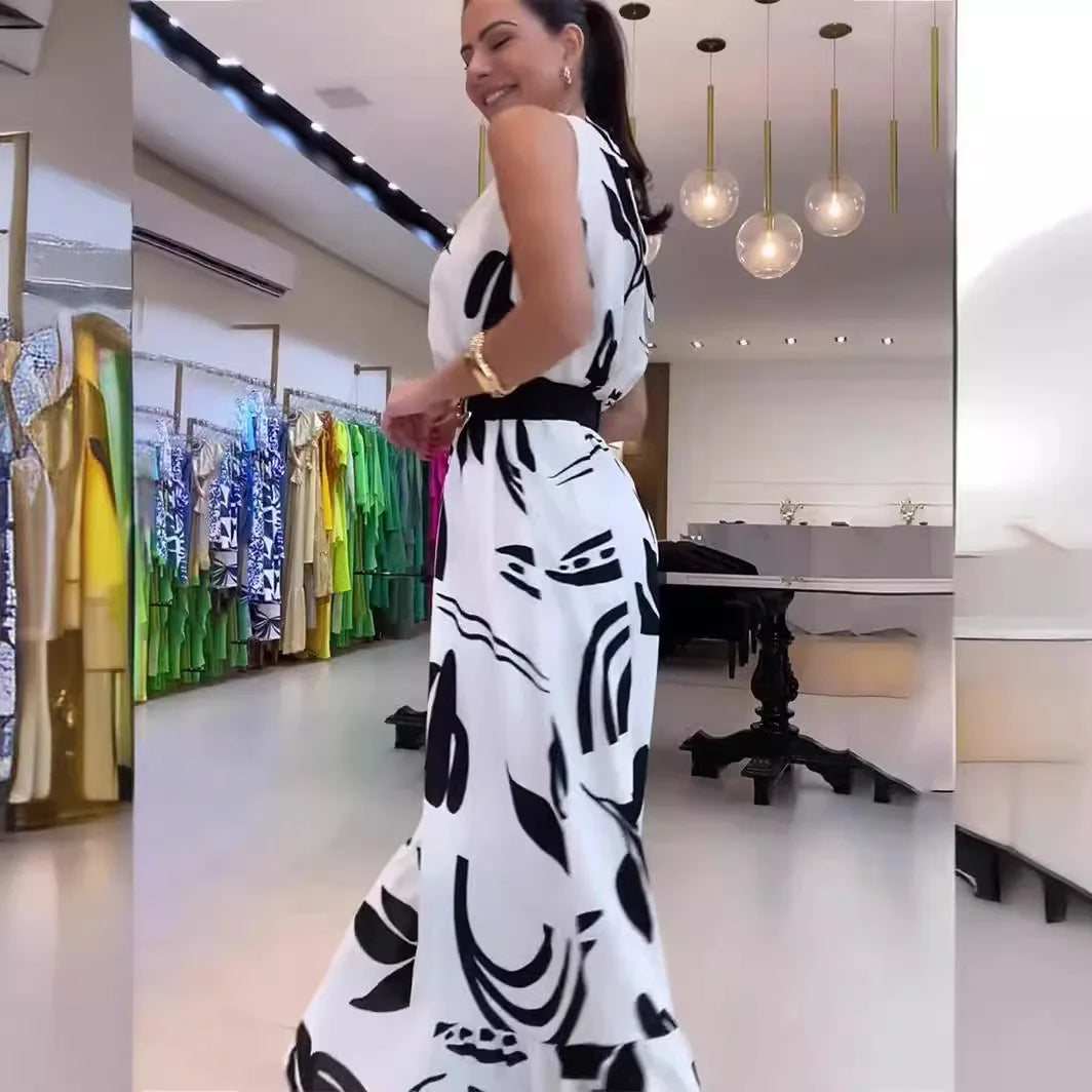 Elegant Printed Maxi Dress