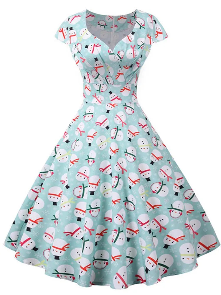 Vestido Vintage Navideño con Estilo
