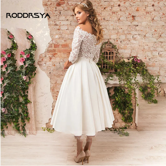 Vestido de Novia Vintage con Encaje y Satén