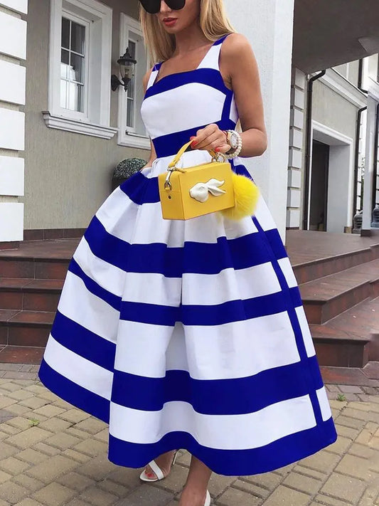 Vestido Estampado a Rayas