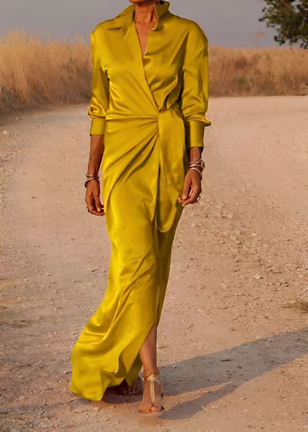 Vestido largo Xènia - Vestido de fiesta para mujer con lazo