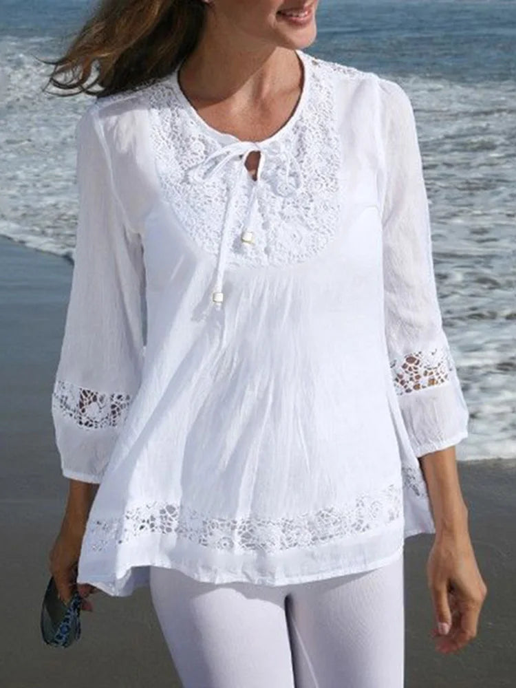 Blusa con Encaje - Estilo Bohemio Chic