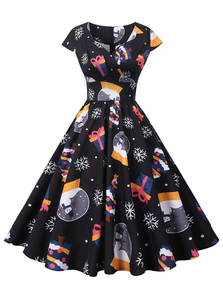 Vestido Vintage Navideño con Estilo