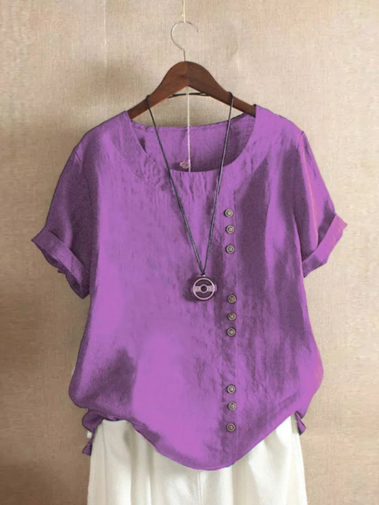 Blusa de Lino y Algodón (S - 5XL)