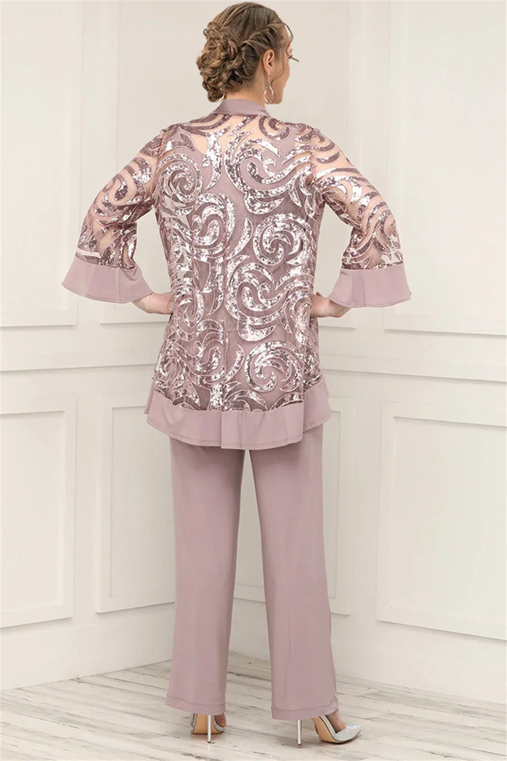 Conjunto Formal de Tres Piezas para Madre de la Novia Plus Size