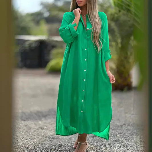 Casual Long Cotton and Linen Dress