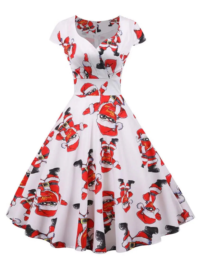 Vestido Vintage Navideño con Estilo