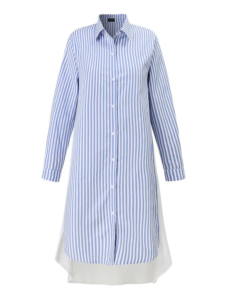 Vestido a Rayas Patchwork Plus Size