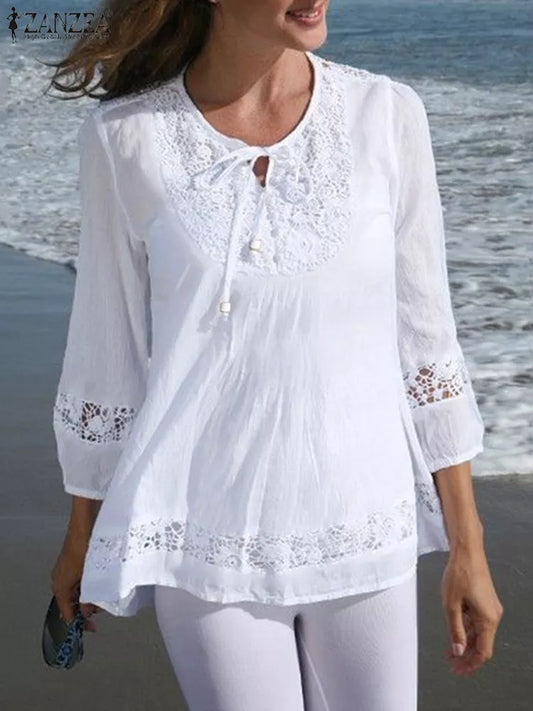 Blusa con Encaje - Estilo Bohemio Chic
