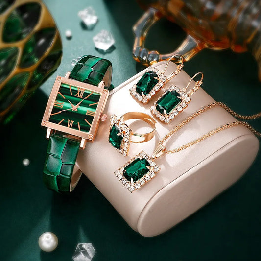Reloj Cuadrado Elegante y Funcional (Conjunto de 5 Piezas)