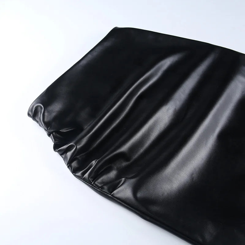 Falda Elegante de Cuero PU