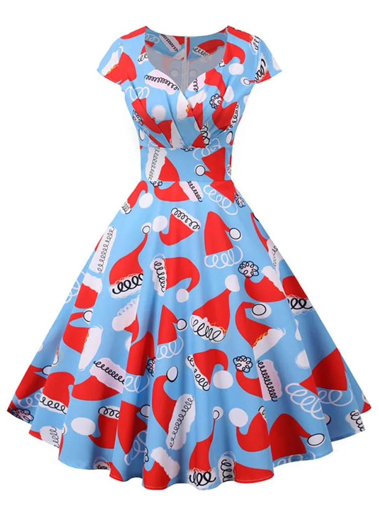 Vestido Vintage Navideño con Estilo