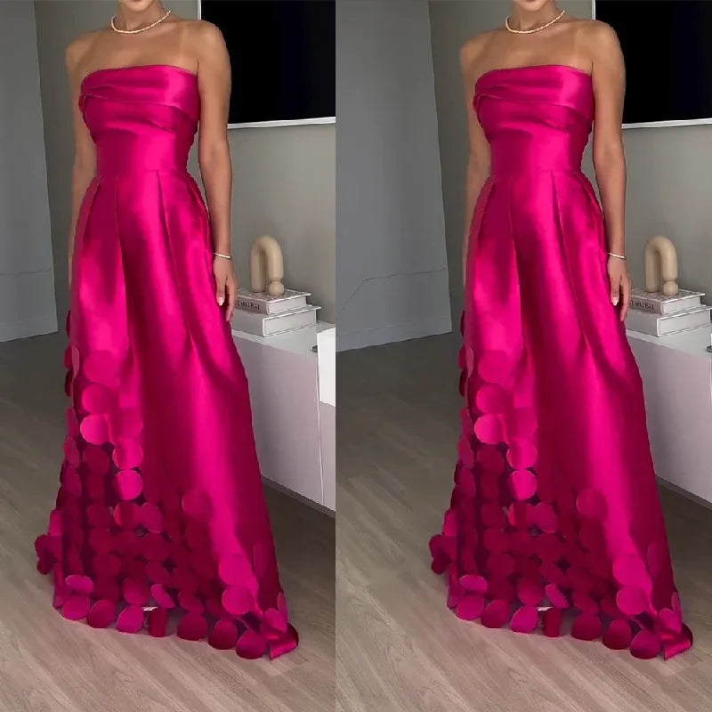 Vestido de Noche Sin Tirantes