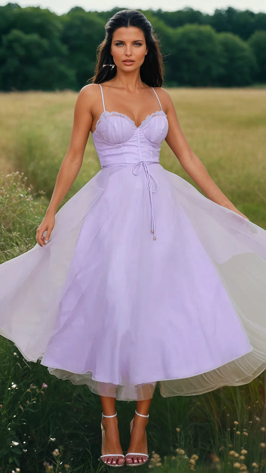 Chloé - Vestido de noche de princesa - Vestido de gasa sin tirantes