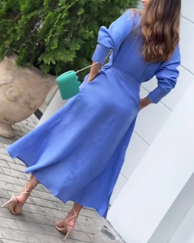 Long dress with lapel