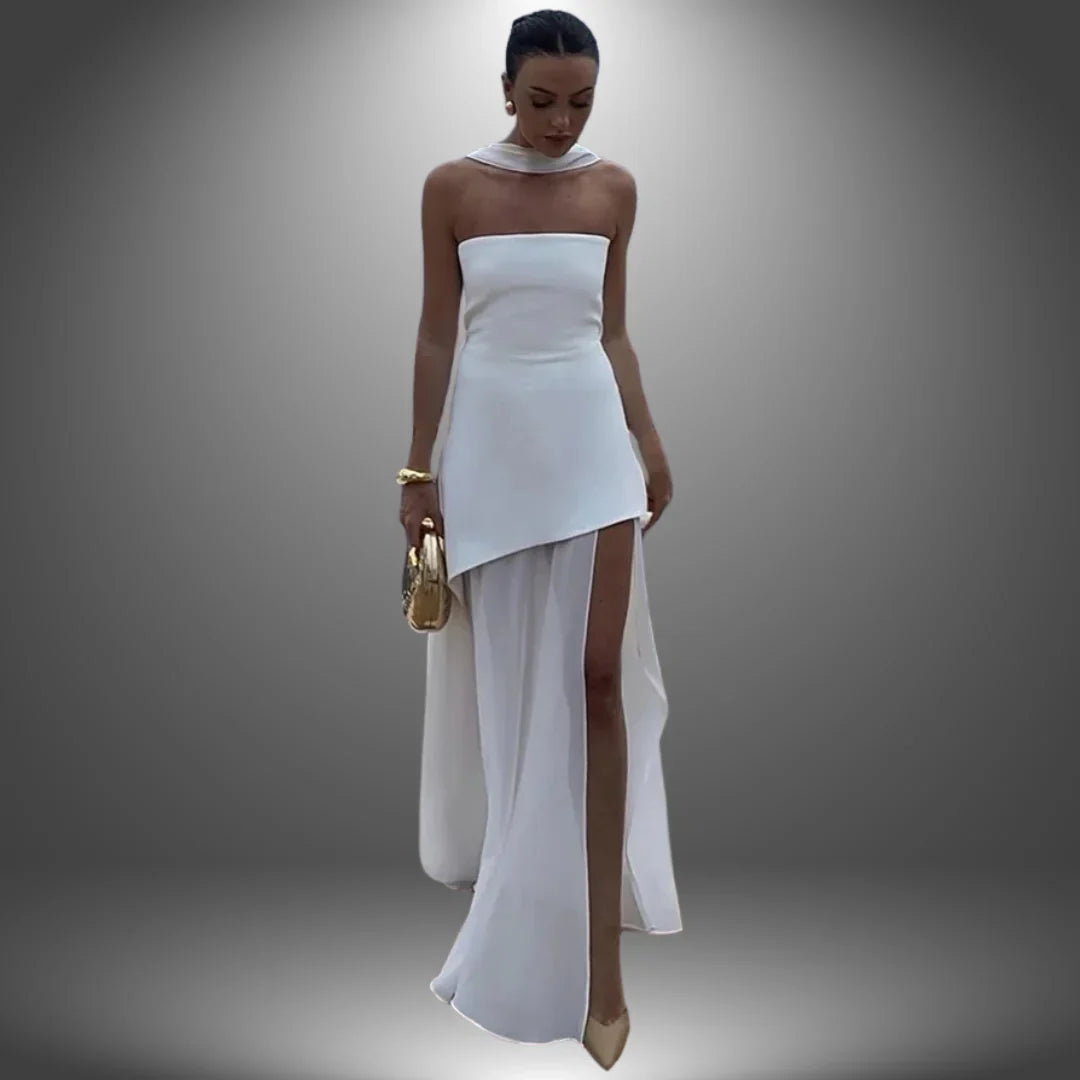 BLANCO | ELEGANTE VESTIDO DE NOCHE HECHO A MANO