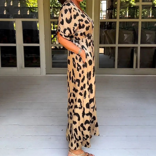 Nasha - Long leopard dress