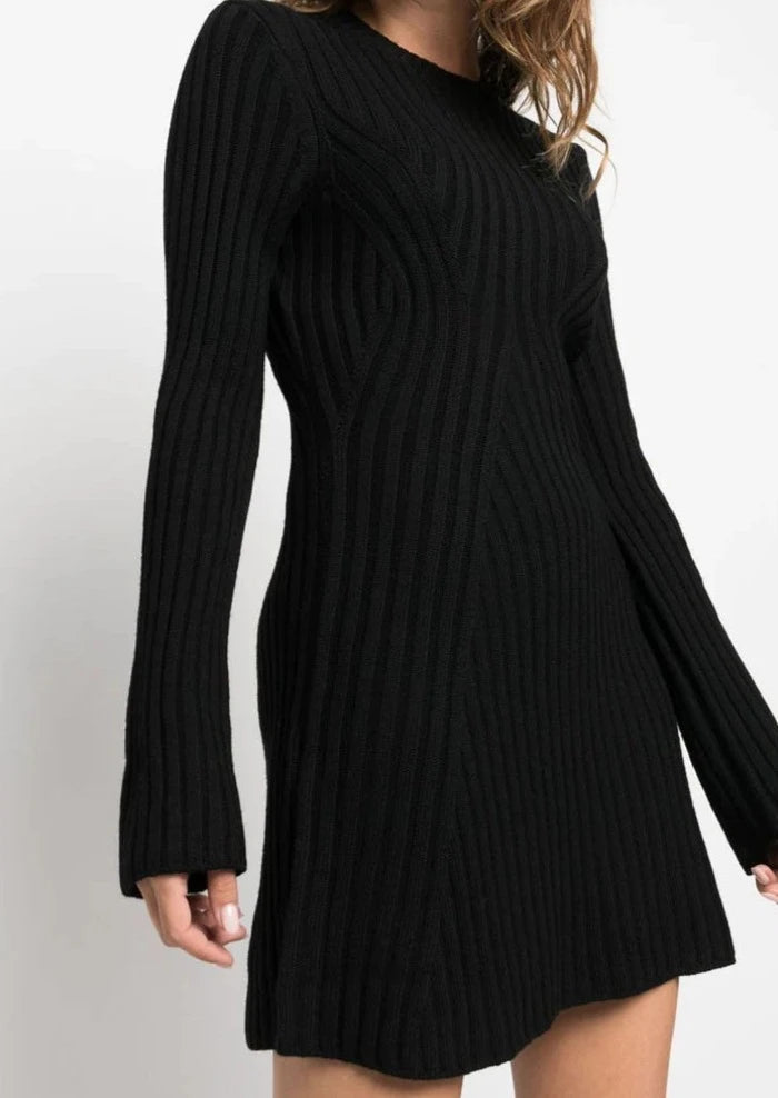 Venna - Midi vestido de punto de canalé