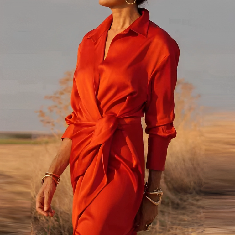 Vestido largo Xènia - Vestido de fiesta para mujer con lazo