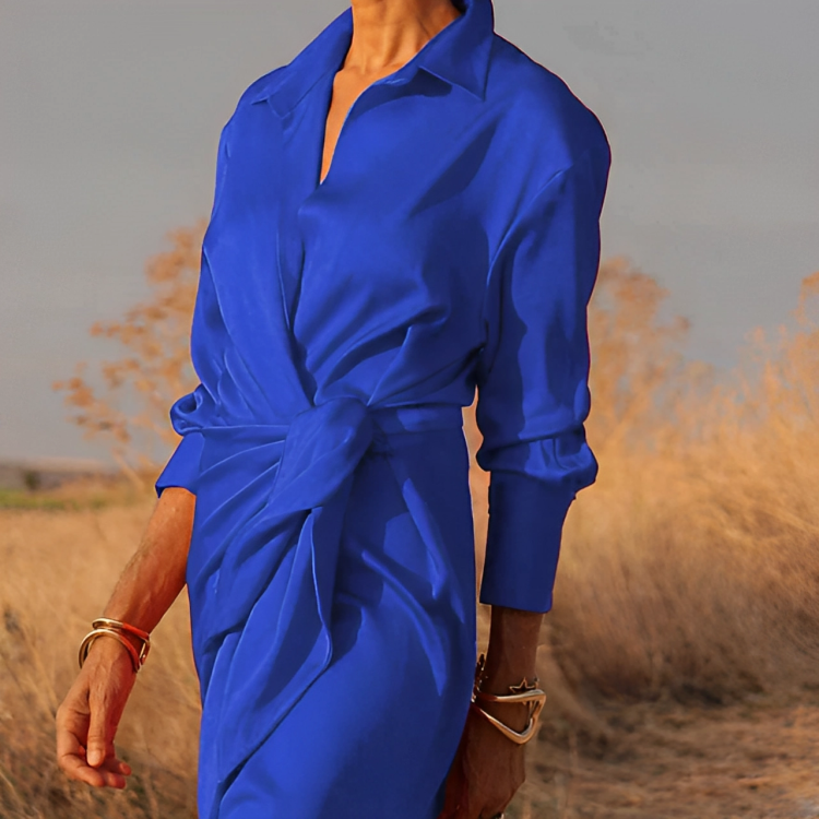 Vestido largo Xènia - Vestido de fiesta para mujer con lazo