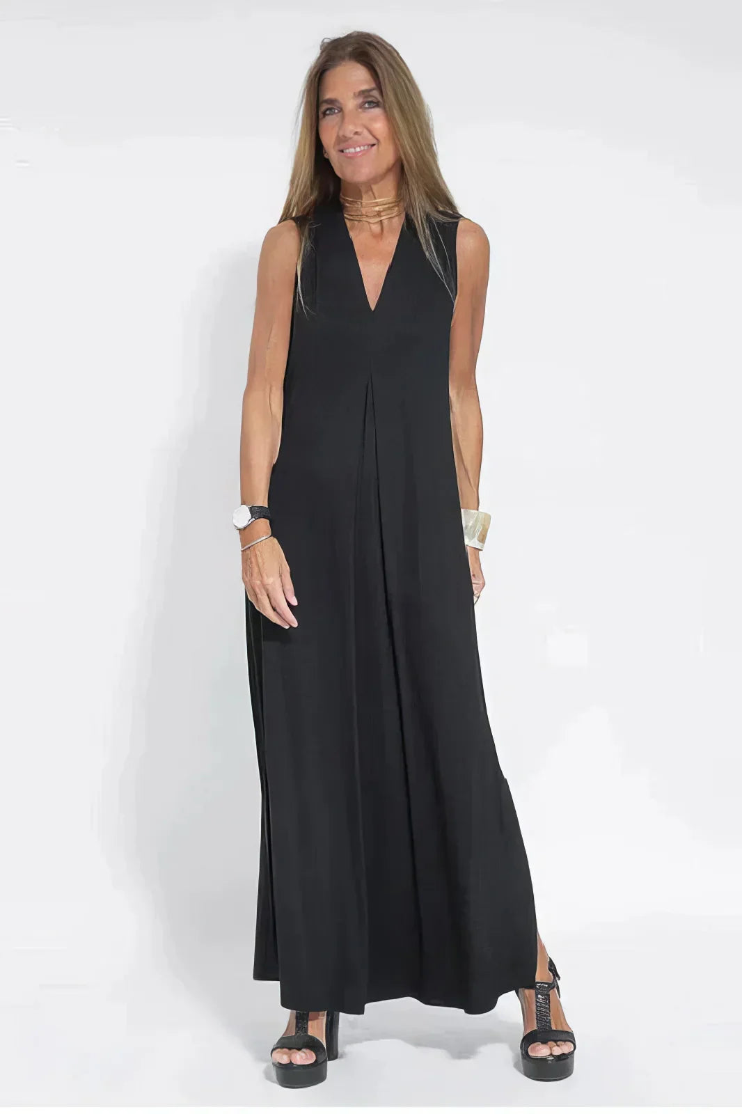 Elegant Long Dress with Matching Cardigan