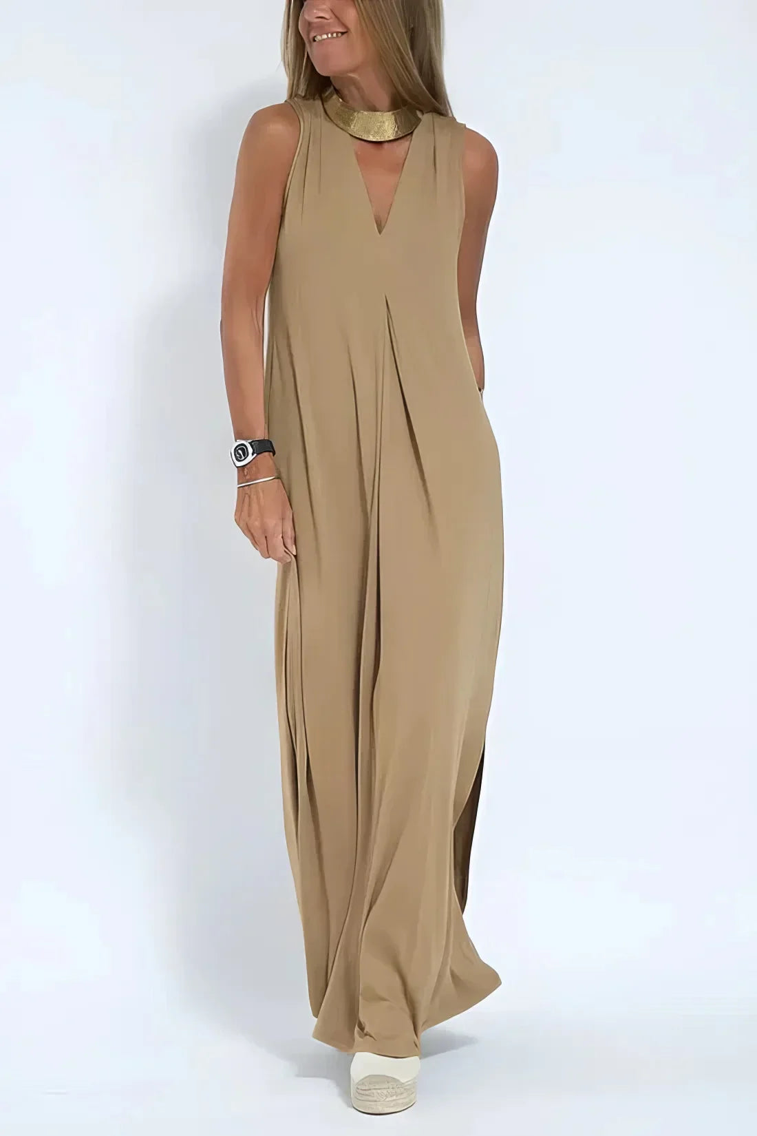 Elegant Long Dress with Matching Cardigan