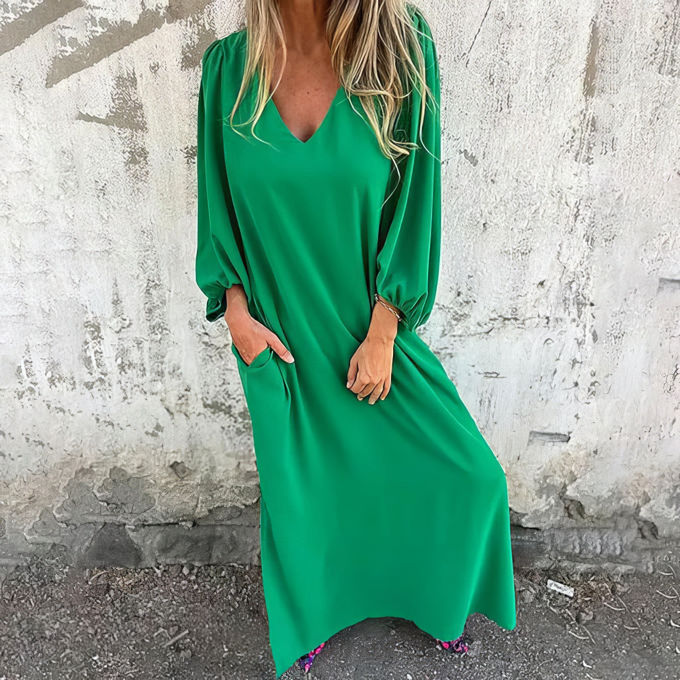 Long bohemian dress with slit