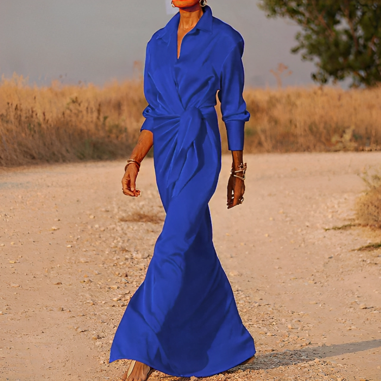 Vestido largo Xènia - Vestido de fiesta para mujer con lazo